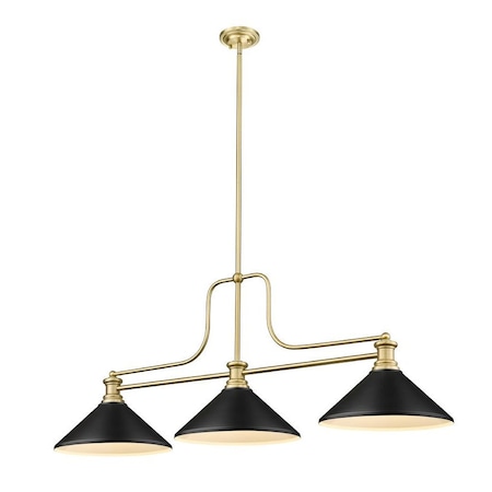 Z-Lite Melange 3 Light Chandelier, Heritage Brass & Matte Black 725-3HBR-MMB